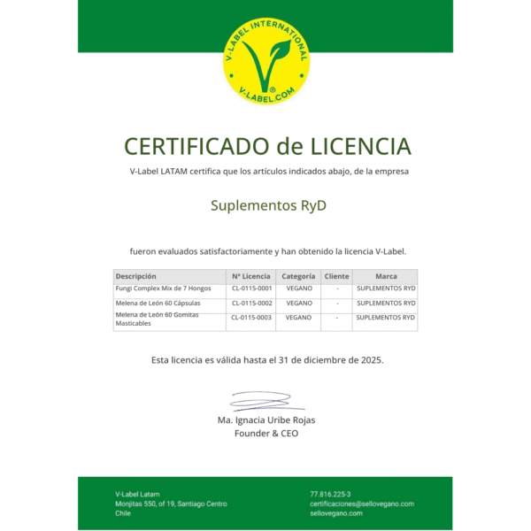Fungi complex Complejo 7 hongos 60 caps. Sello vegano  RyDⓇ - Imagen 3