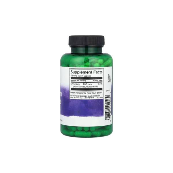 Picolinato de Cromo 200mcg 200 Cápsulas Swanson - Imagen 2