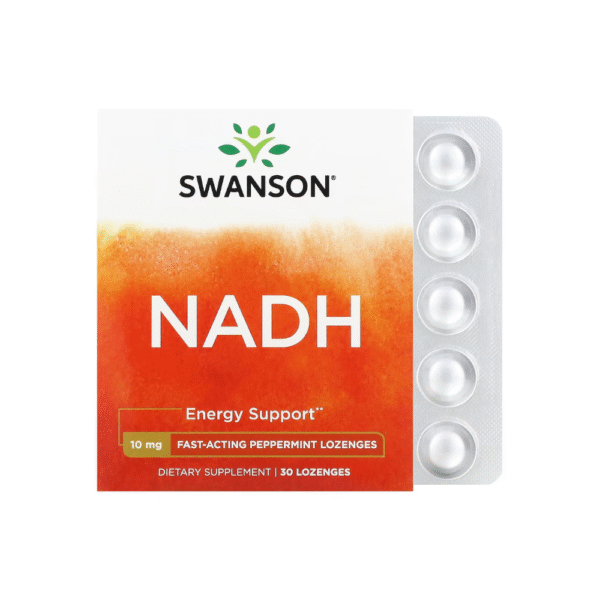 Nicotinamida Nadh 10mg 30 Lozenges Sabor Menta Swanson