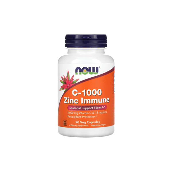 Vitamina C-1000 y Zinc 15 mg 90 cápsulas vegetales NOW Foods
