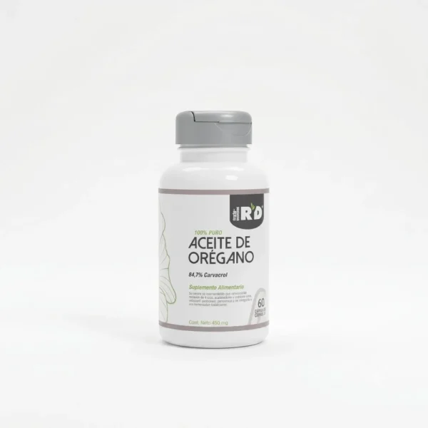 Botella de Aceite de Orégano 100% Puro de RYD con 84.7% de Carvacrol - Suplemento alimenticio de 60 cápsulas, 450mg